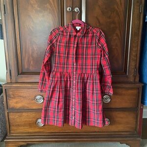 J. Crew Red Plaid Midi Dress
